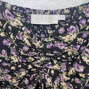 ASTR Black Dress with Purple and Cream Florals